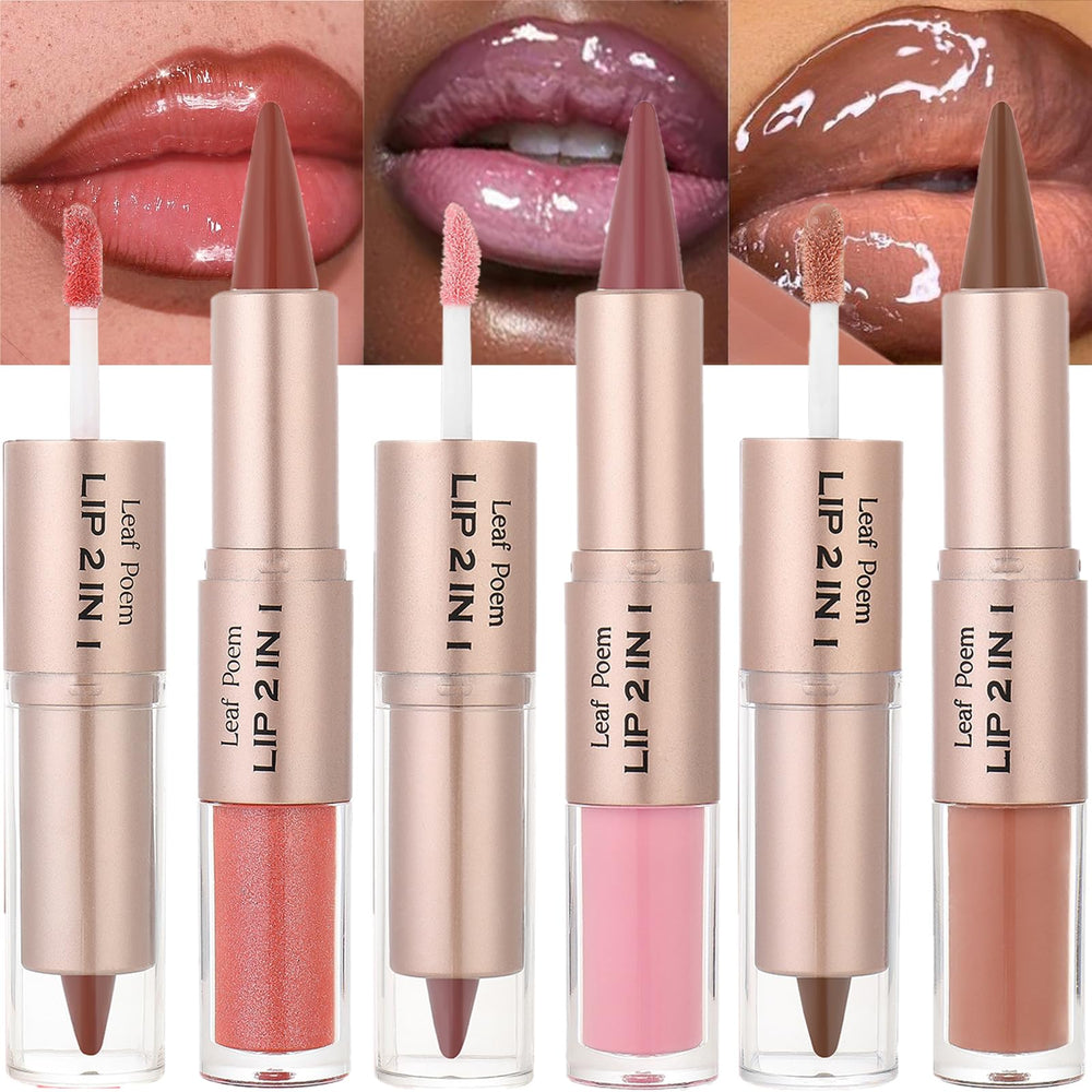 Mooglamor dual-ended lip liner and gloss set for precise definition and glossy finish
