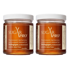 MOOM Sugar Pro tub close-up showing 12 oz organic sugar wax for gentle salon quality results at home