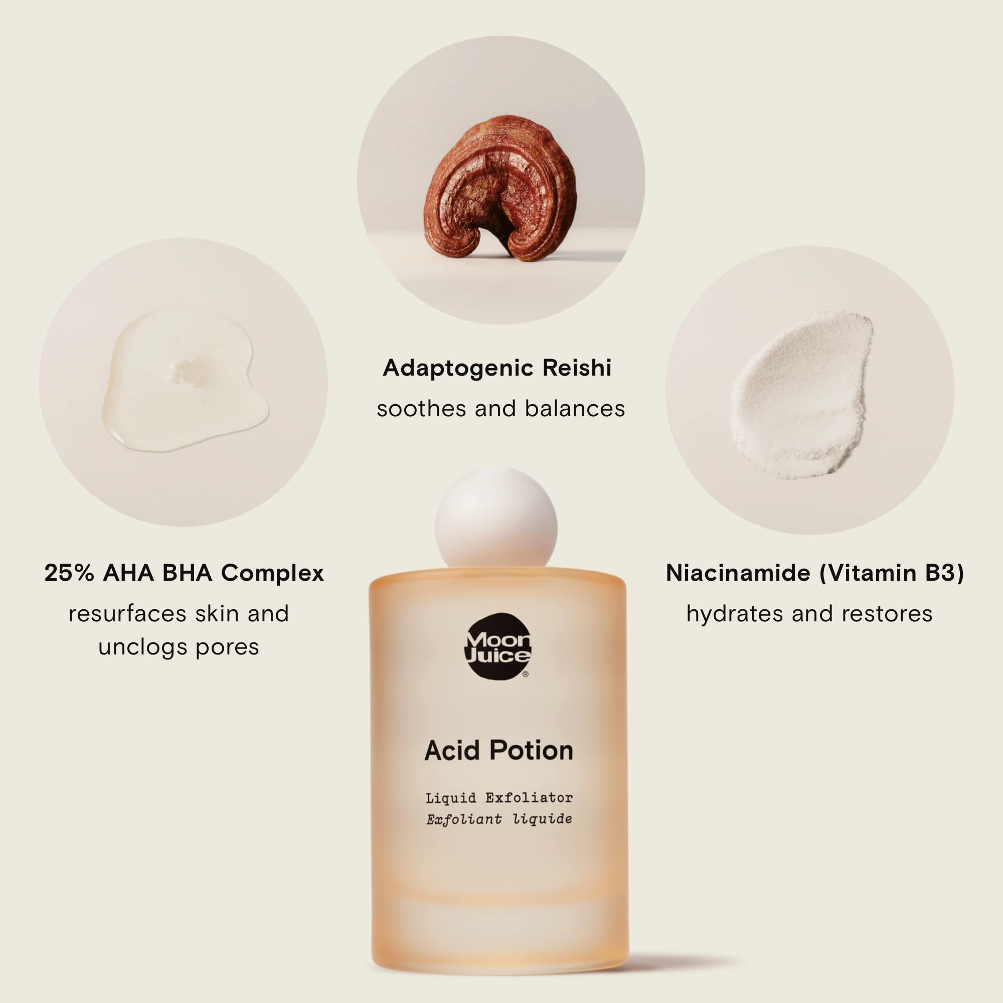 Moon Juice Acid Potion label closeup highlights clean vegan formula