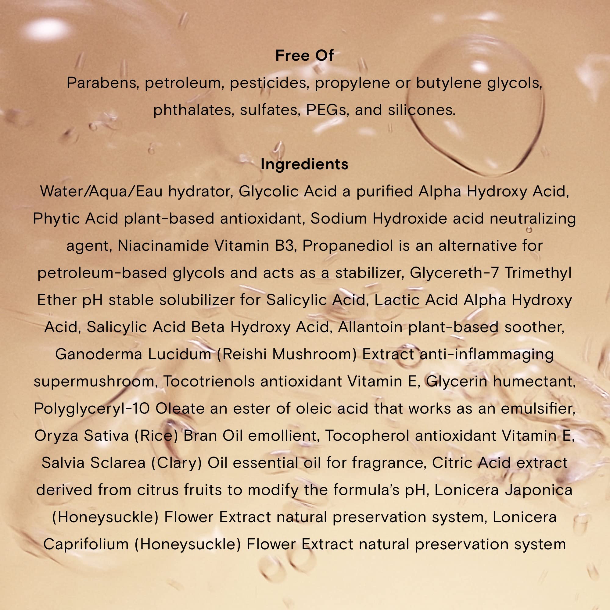 Moon Juice Acid Potion on skin application demonstrates calming exfoliation step