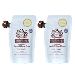 Moon Valley Organics foaming hand soap refill two-pack in eco-friendly packaging.