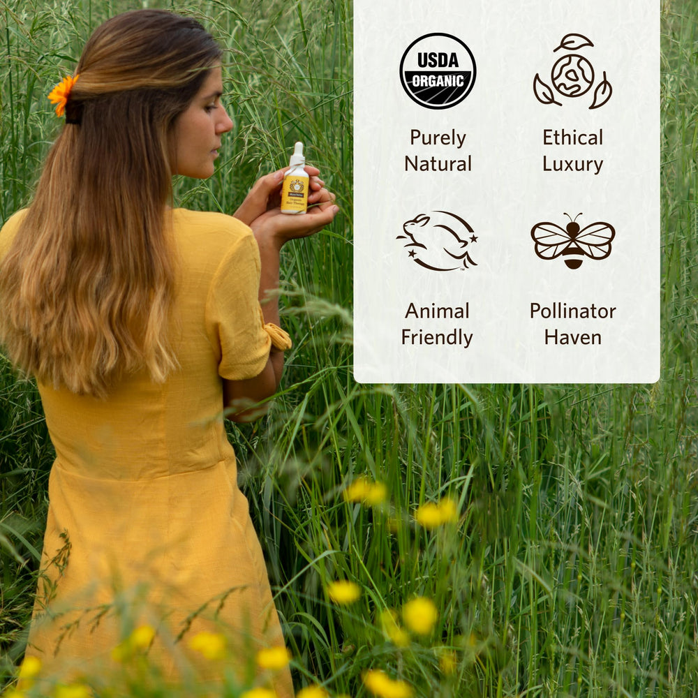 Hair shine and health shown by Moon Valley Organics Hair Therapy.