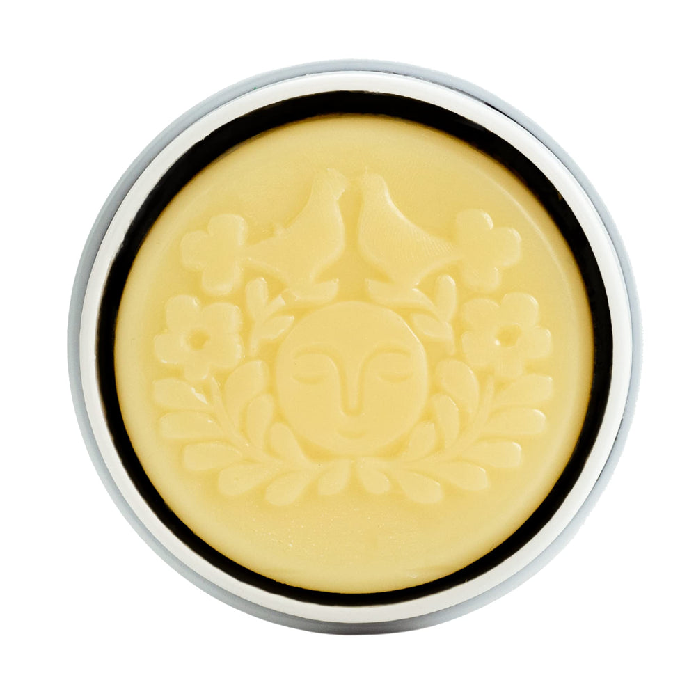 Moon Valley Organics Moon Melt Bar beeswax seal close-up shows deep hydration.