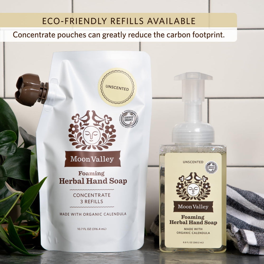 Two-pack on sink highlighting unscented option for sensitive skin