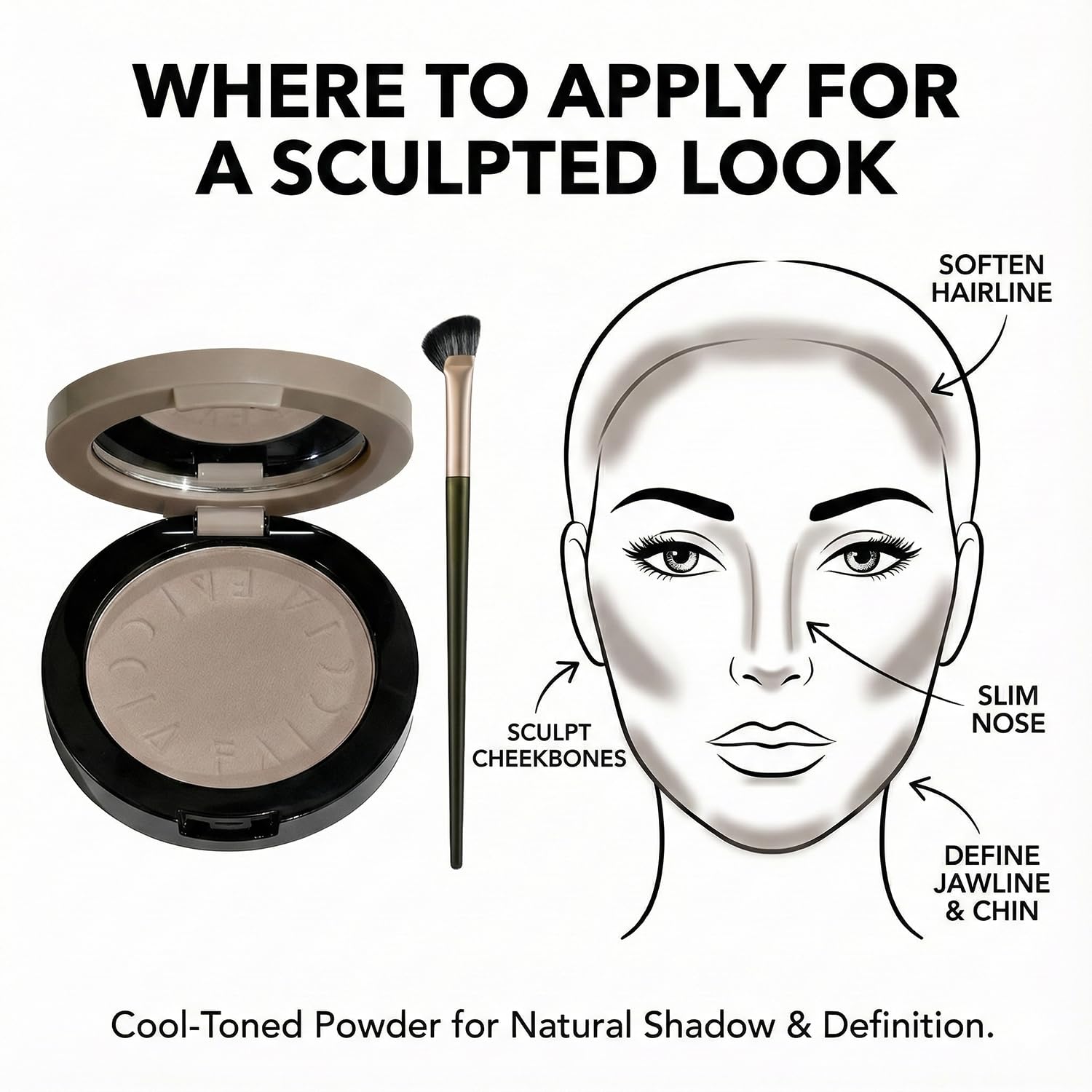 MOONGAZE matte finish contour shade for natural-looking nose definition.