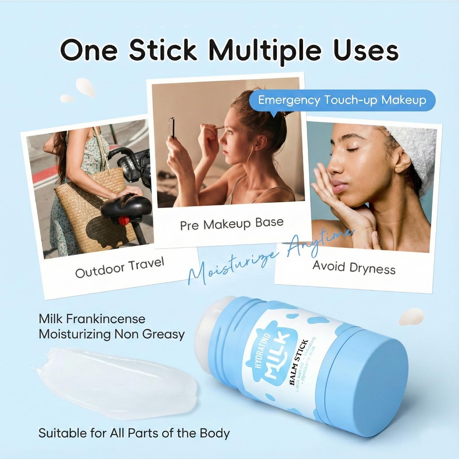 MOONGAZE Milk Skincare Set closeup collection with pastel design