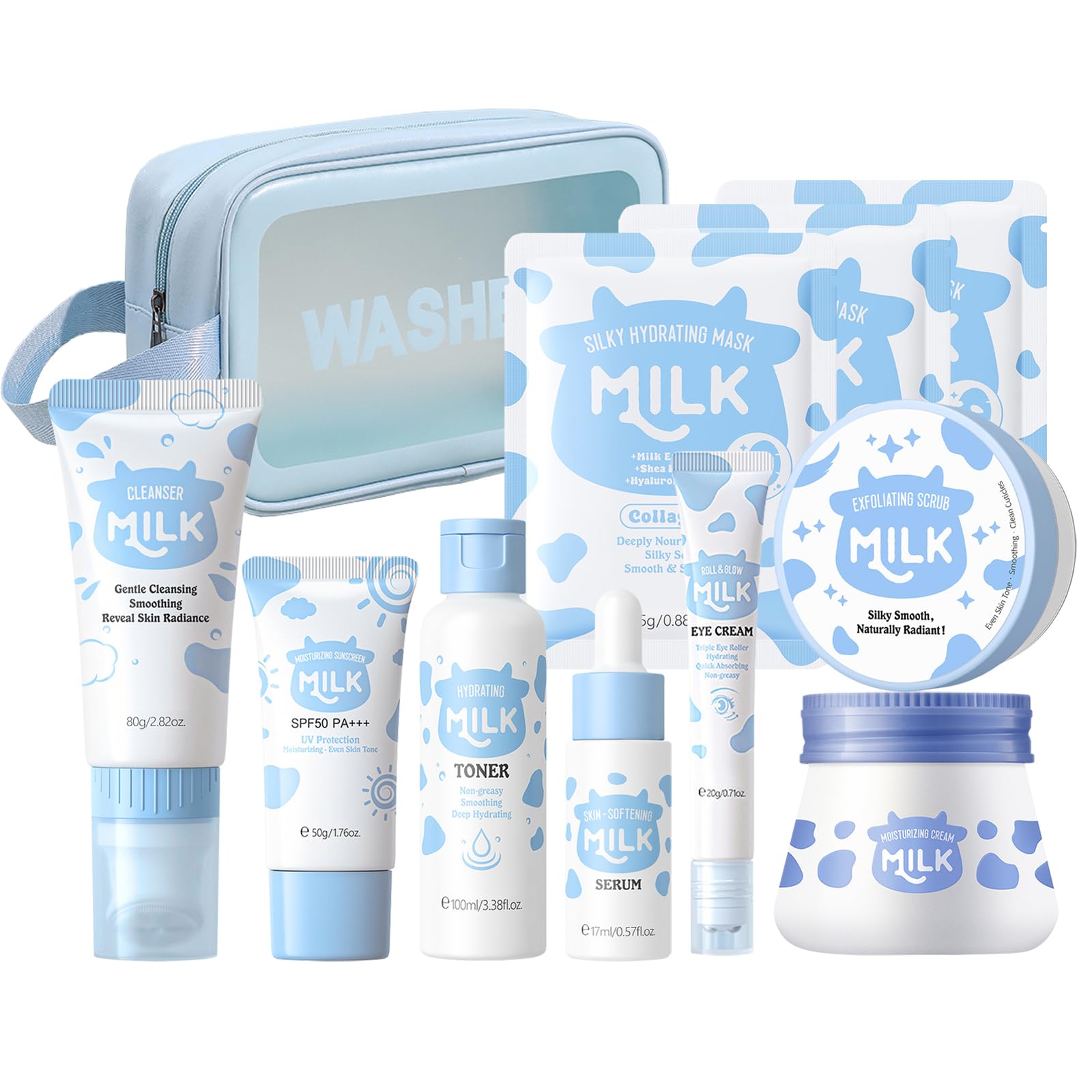 MOONGAZE Milk Skincare Set 11-1 hero image for a gentle daily routine on the go.