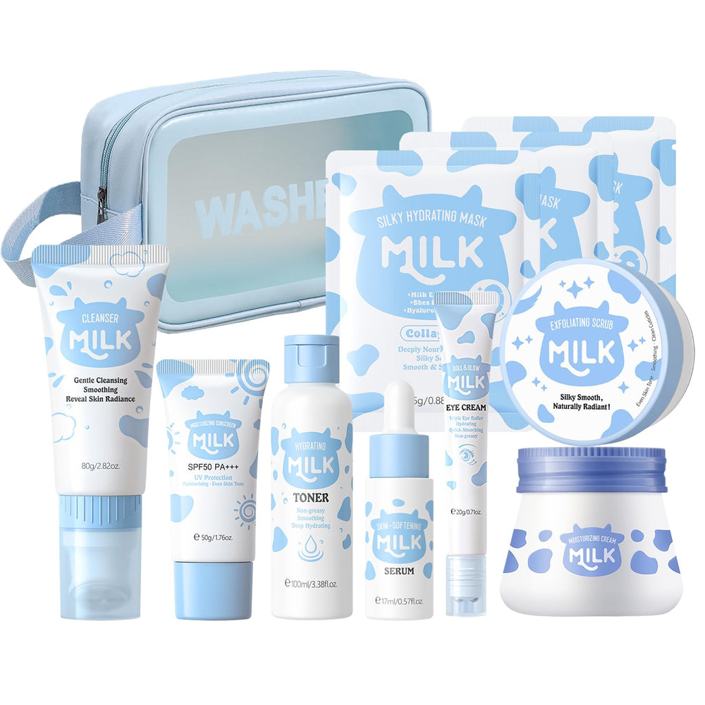 MOONGAZE Milk Skincare Set 11-1 hero image for a gentle daily routine on the go.