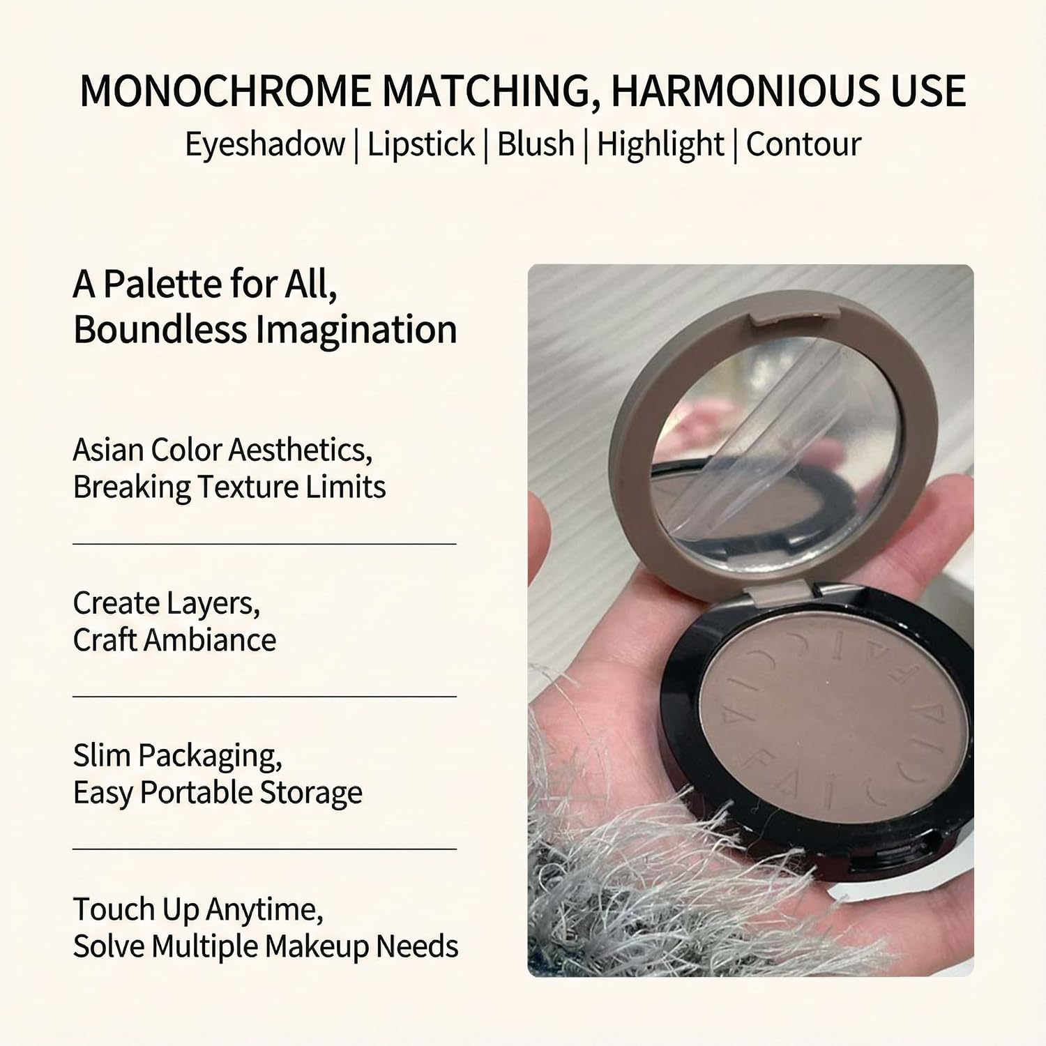 MOONGAZE shade without orange tones for neutral shadow creation.