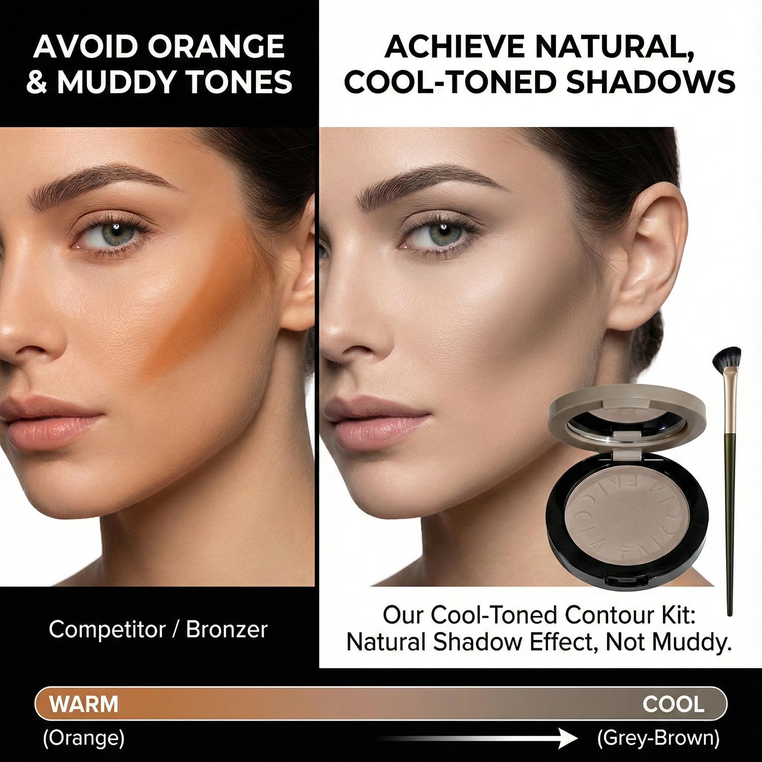 MOONGAZE ultra-fine silky powder for seamless, buildable contour shades.