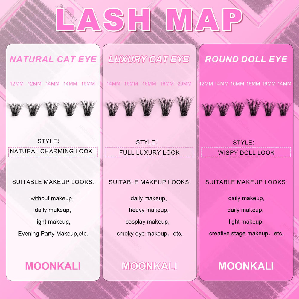 MOONKALI compact multi-layer 8D design supports versatile lash styles