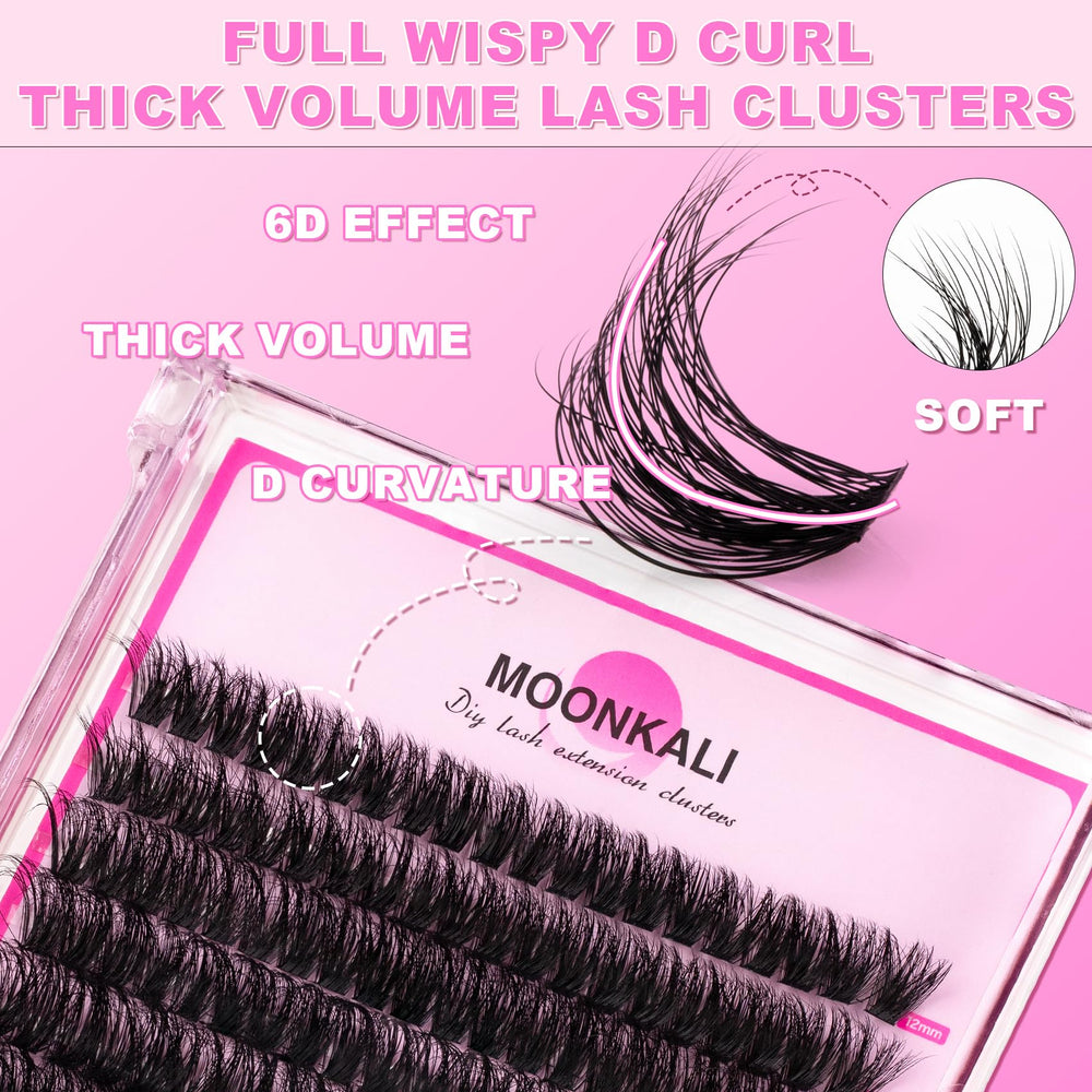 MOONKALI D-curly matte-fiber clusters deliver a full, dense look that lasts
