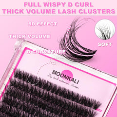 MOONKALI D-curly matte-fiber clusters deliver a full, dense look that lasts