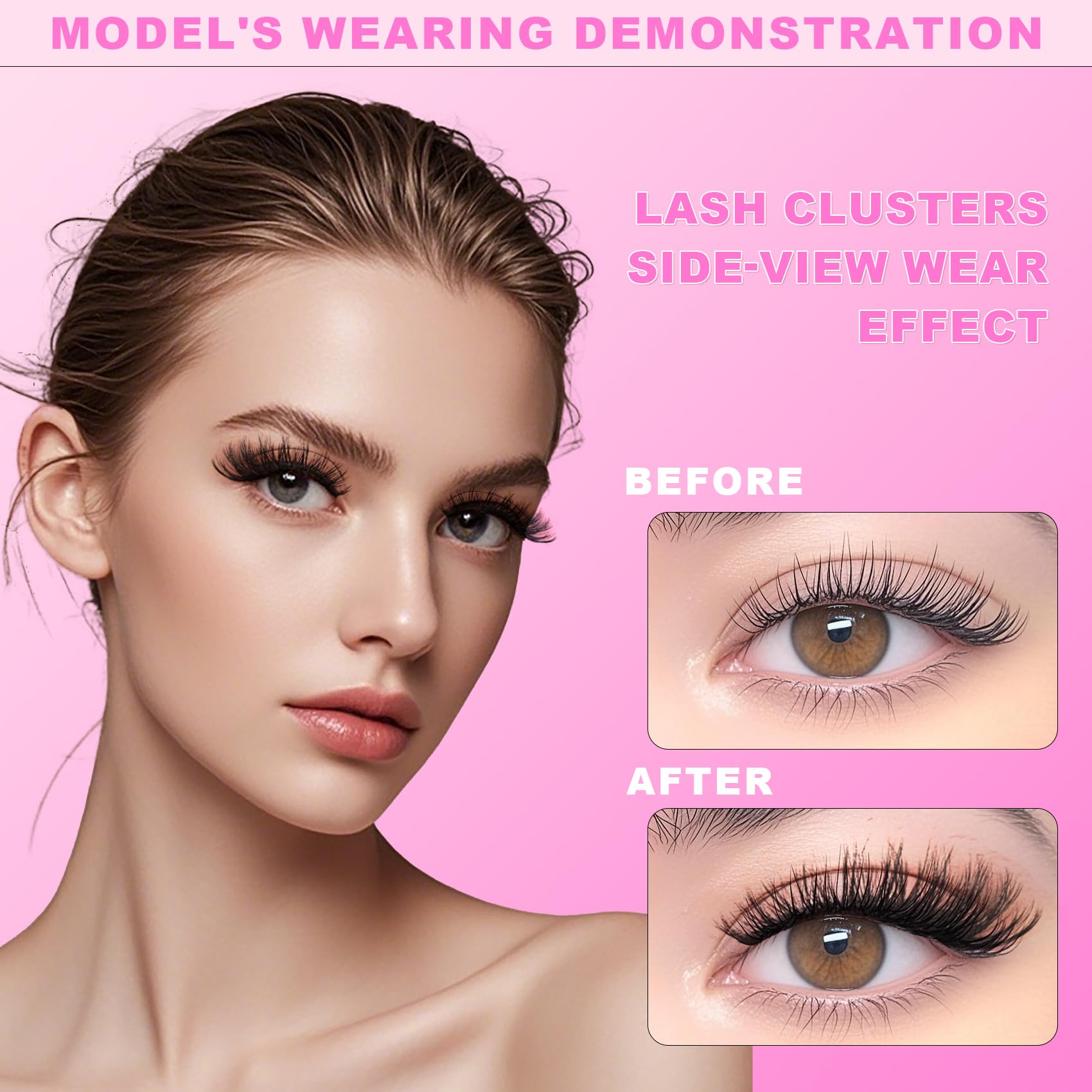 MOONKALI full-band lash clusters provide a zero-feel wearing experience all day
