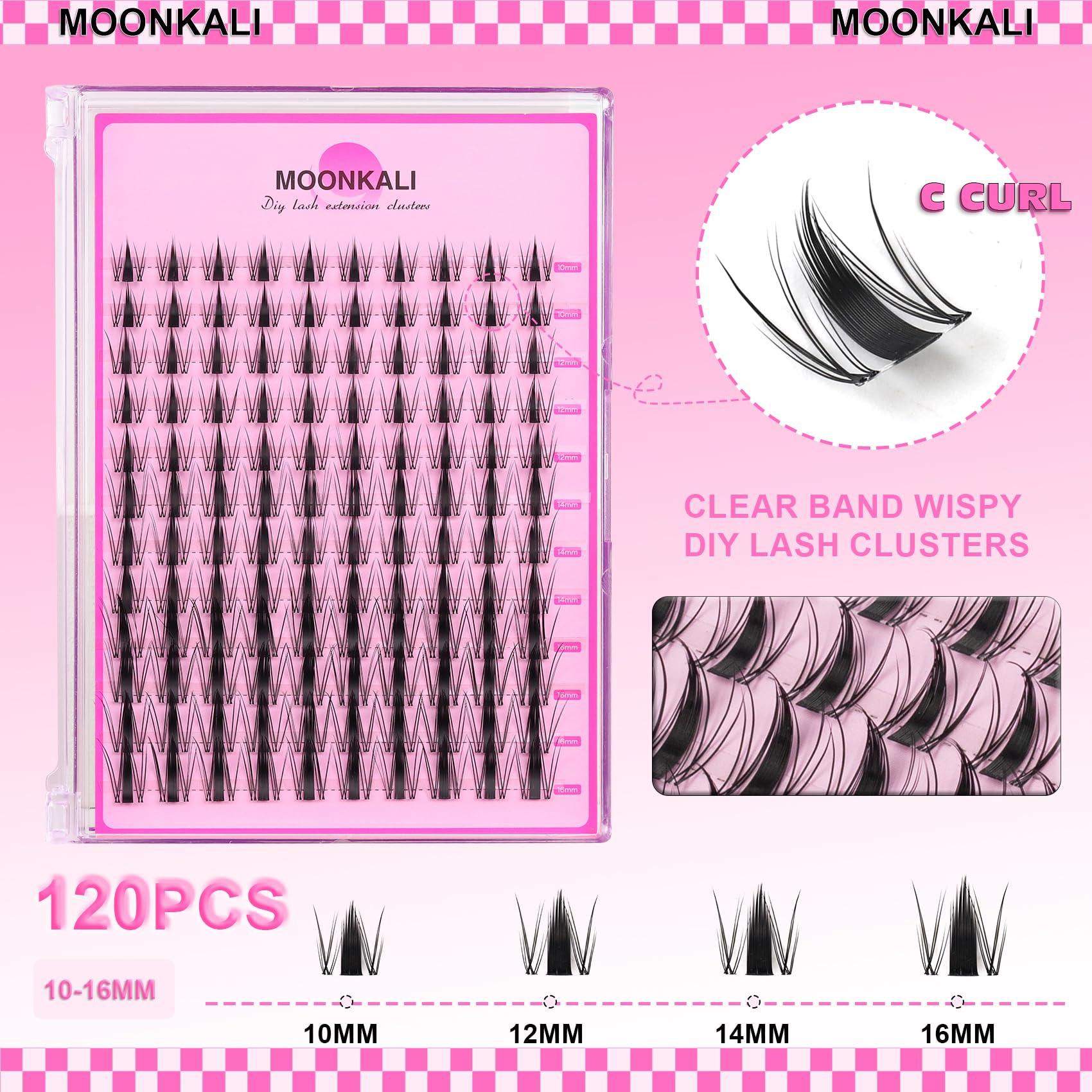 Moonkali lash cluster application tray for easy at home lash extensions