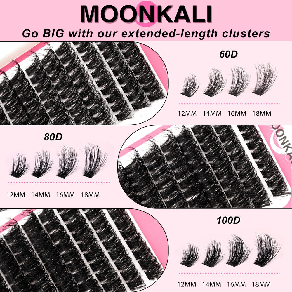 Moonkali lash clusters 80d add drama with comfortable wear for evenings.