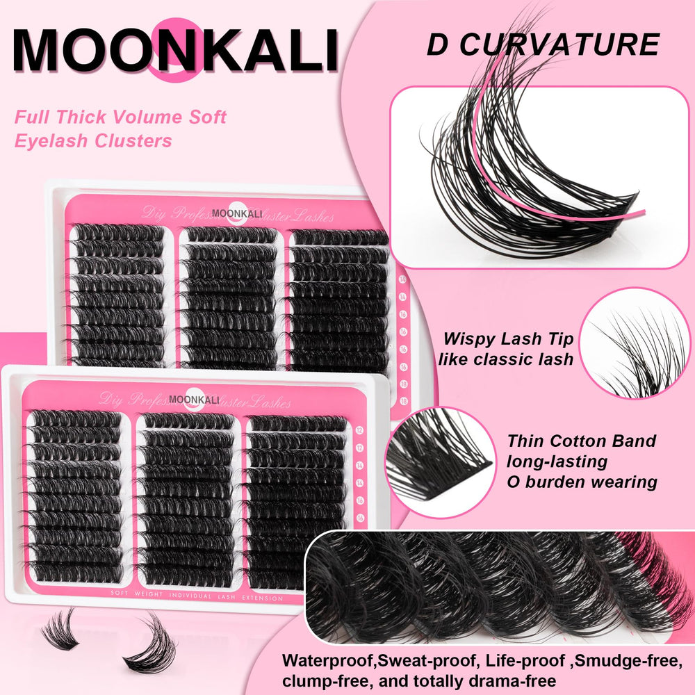Moonkali lash clusters natural-look for day-to-day enhancement.