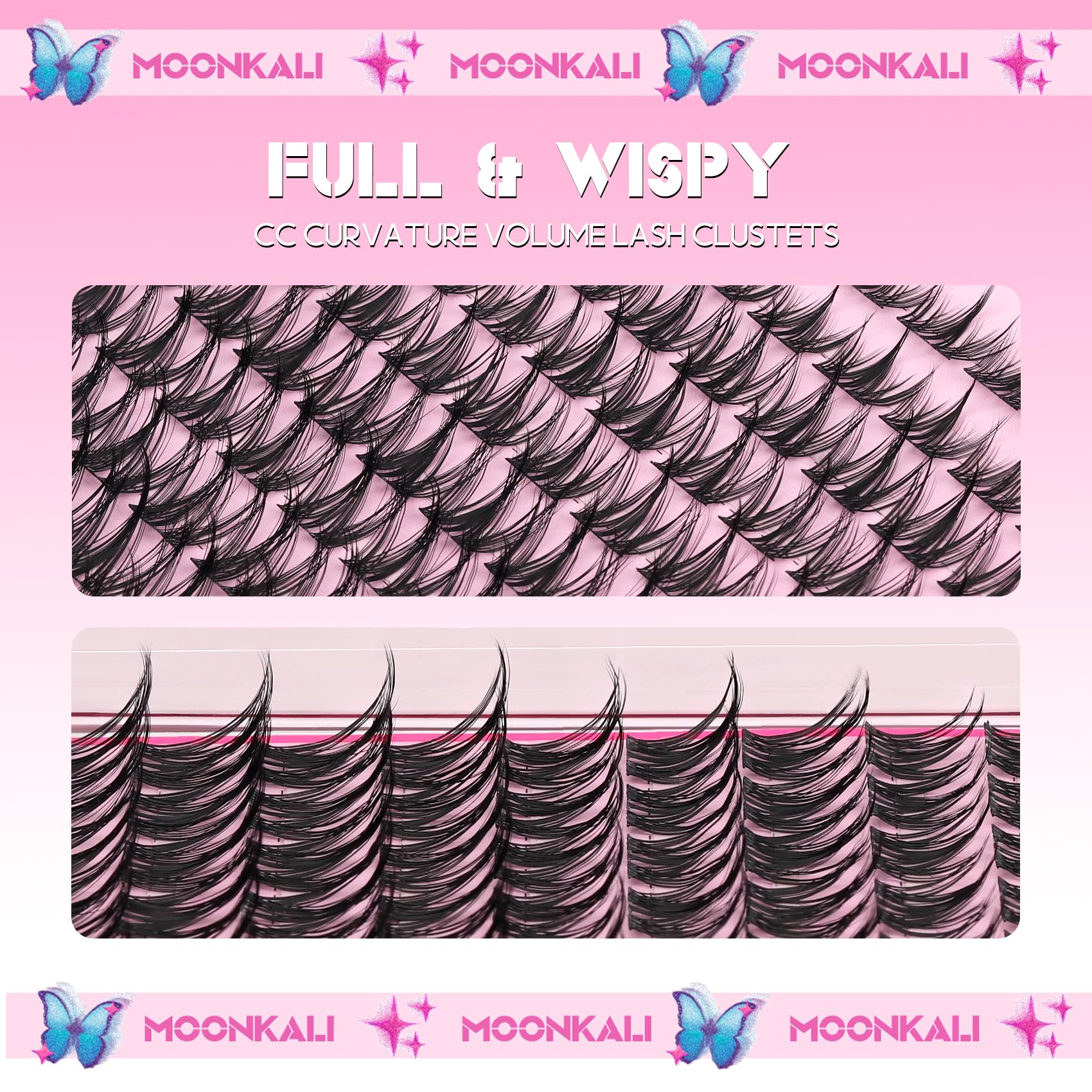 MOONKALI thin-band design keeps lashes lightweight and easy to apply.