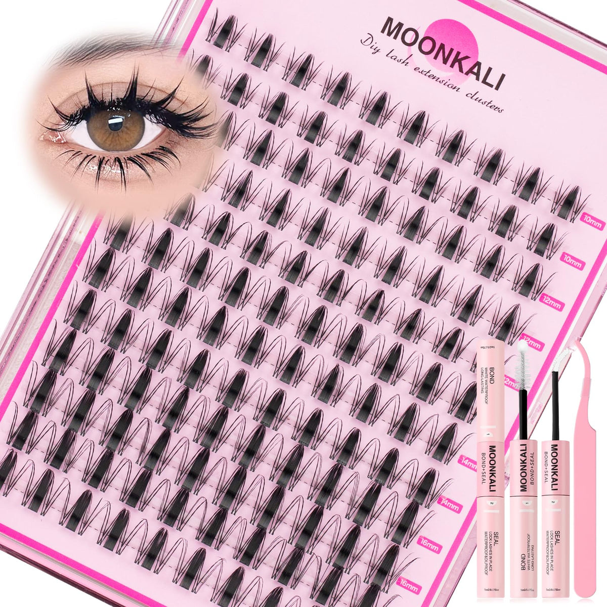 Moonkali wispy manga cluster lashes 10-16mm for voluminous eyes and natural look
