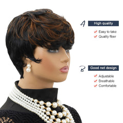 MOONSHOW short pixie wig back view with natural density and movement.