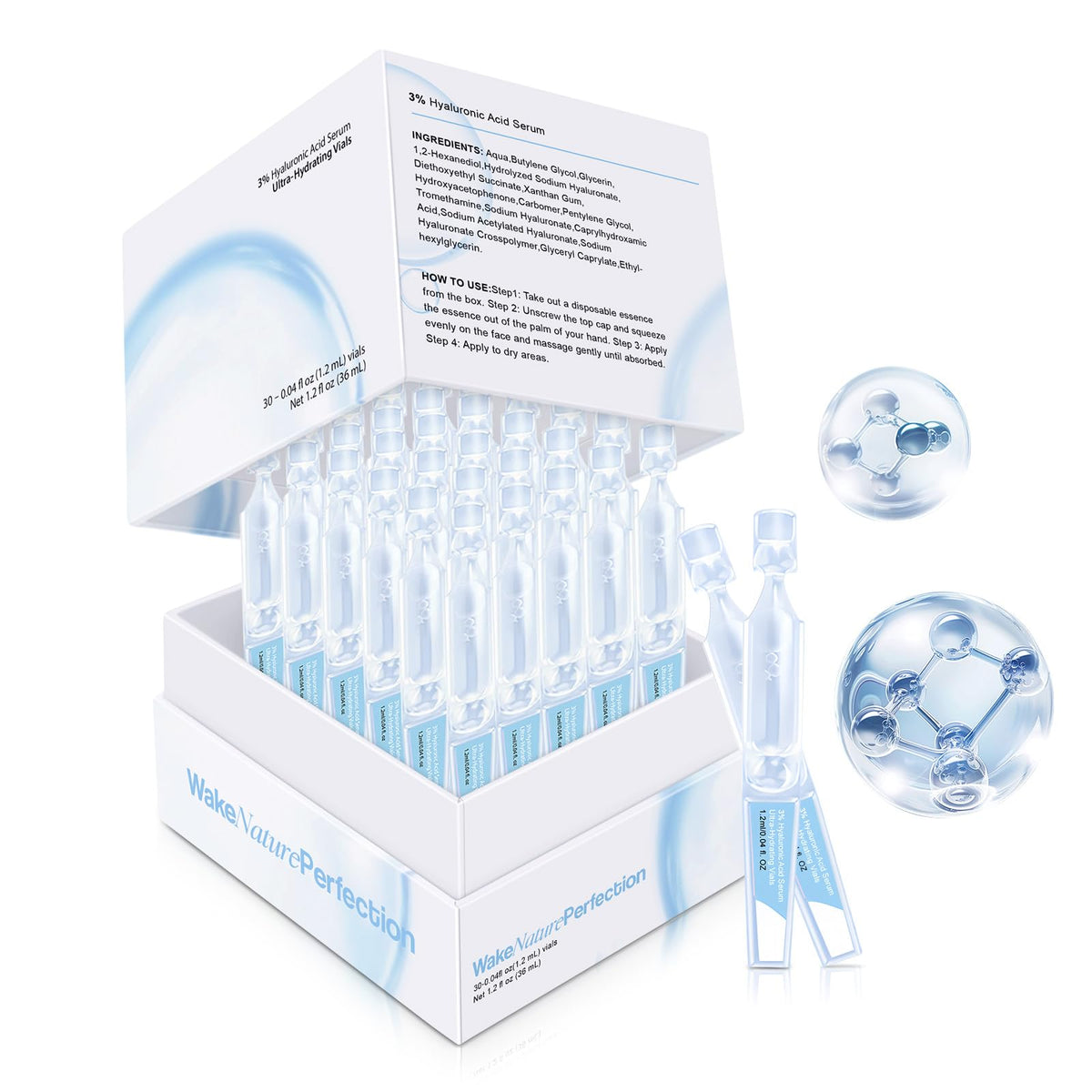 Mopayzer 3% Hyaluronic Acid Serum bottle showing deep hydration and plump skin.