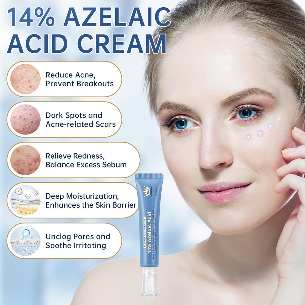 Mopayzer Azelaic Acid 14% Cream tube-dispense demonstrates quick absorption and even tone