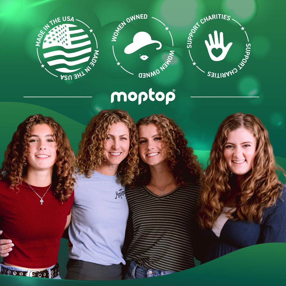 MopTop all-hair-types shampoo displays versatile cleansing for every texture.