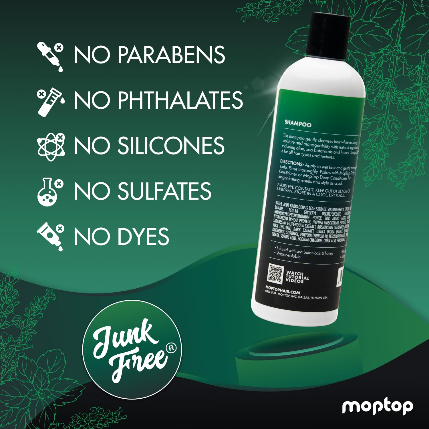 Sulfate-free MopTop formula on the bottle indicates gentle cleansing.