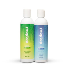 MopTop sulfate-free shampoo bottle for gentle cleansing and frizz control.