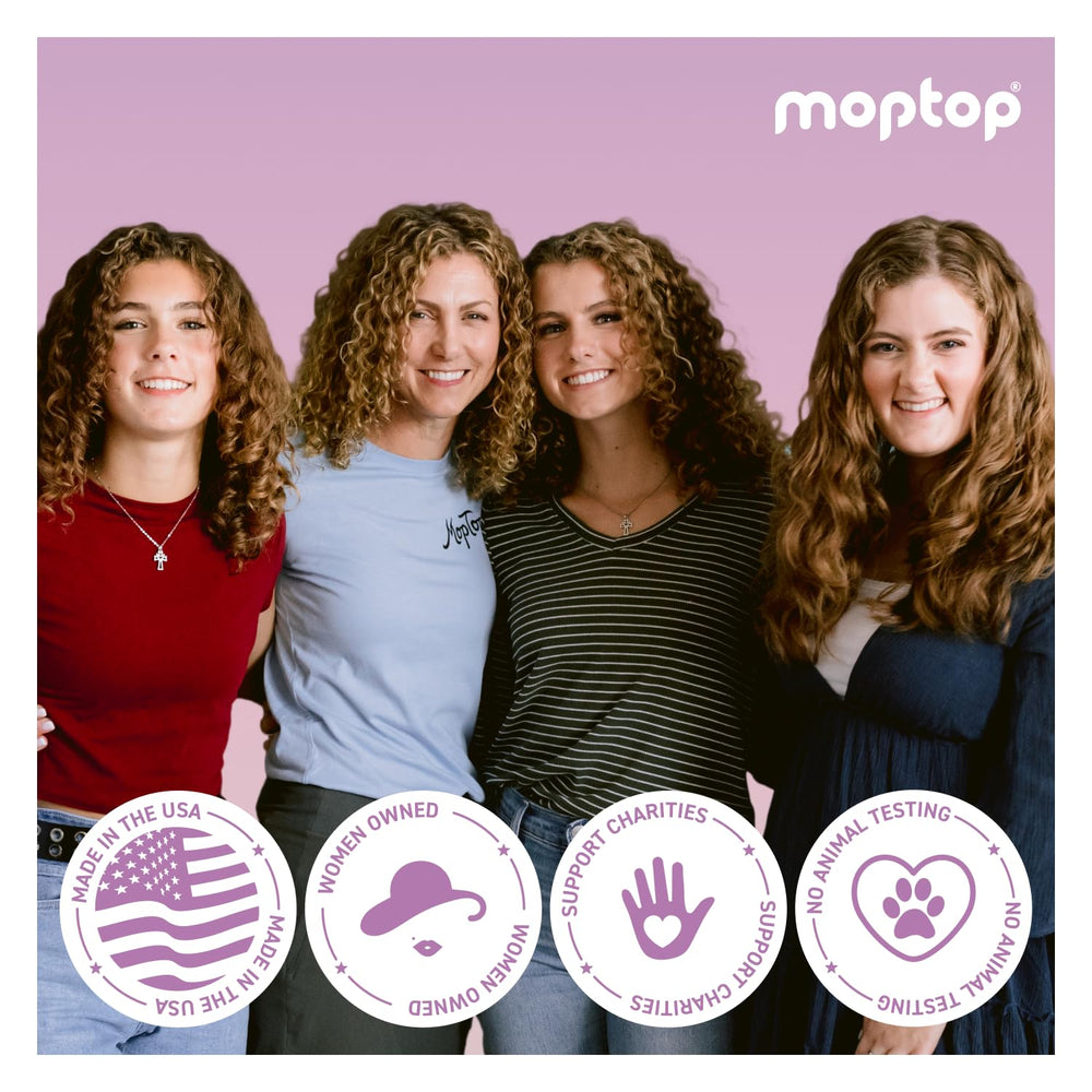 MopTop travel-size kit image suggests on-the-go styling options.