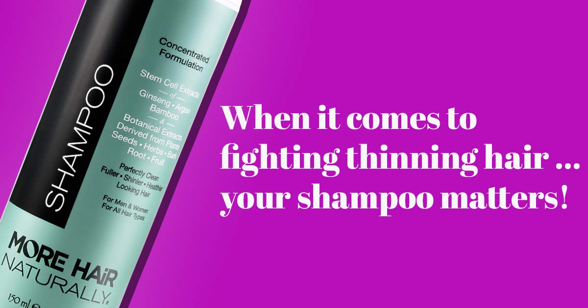 More Hair Naturally shampoo ingredients list showcases ginseng, argan and bamboo
