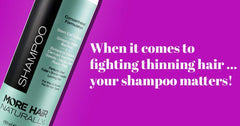 More Hair Naturally shampoo ingredients list showcases ginseng, argan and bamboo