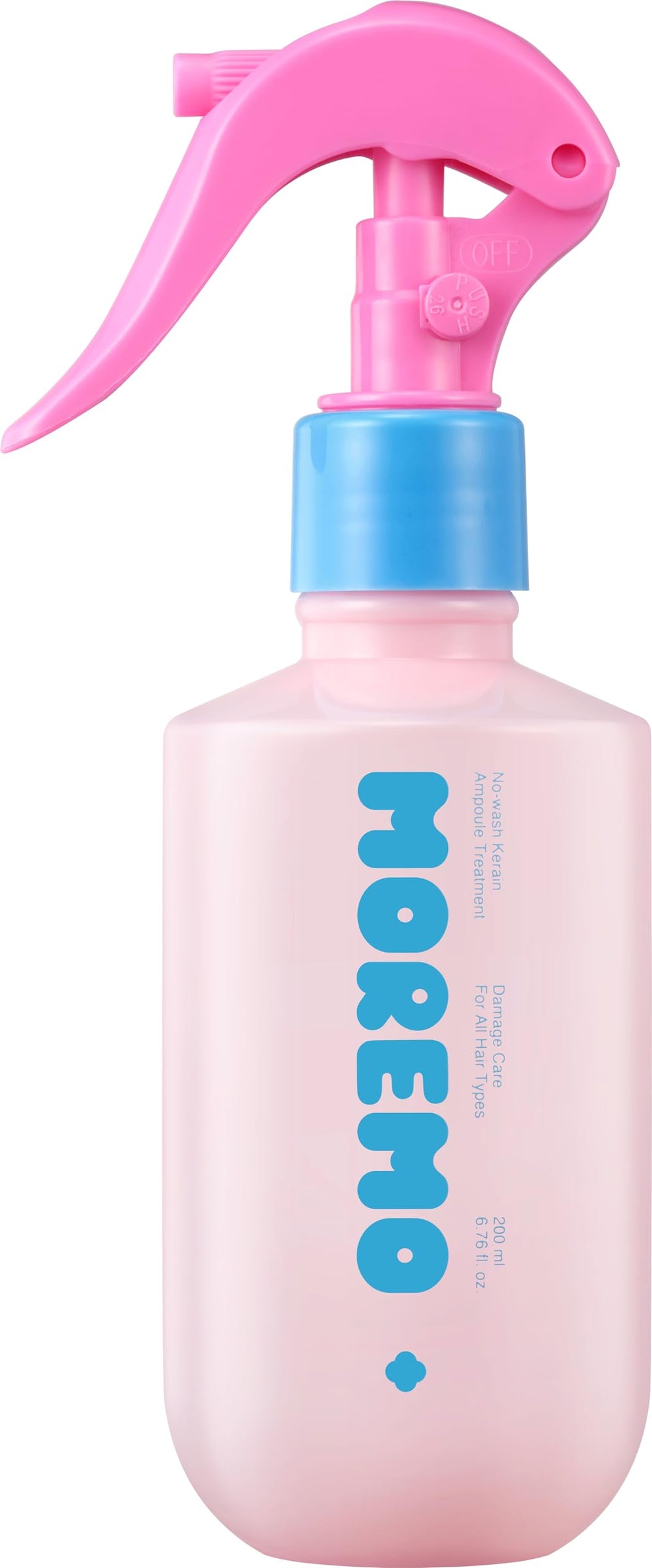 Moremo No-Wash Keratin Ampoule bottle on a bathroom shelf for easy, mess-free repair