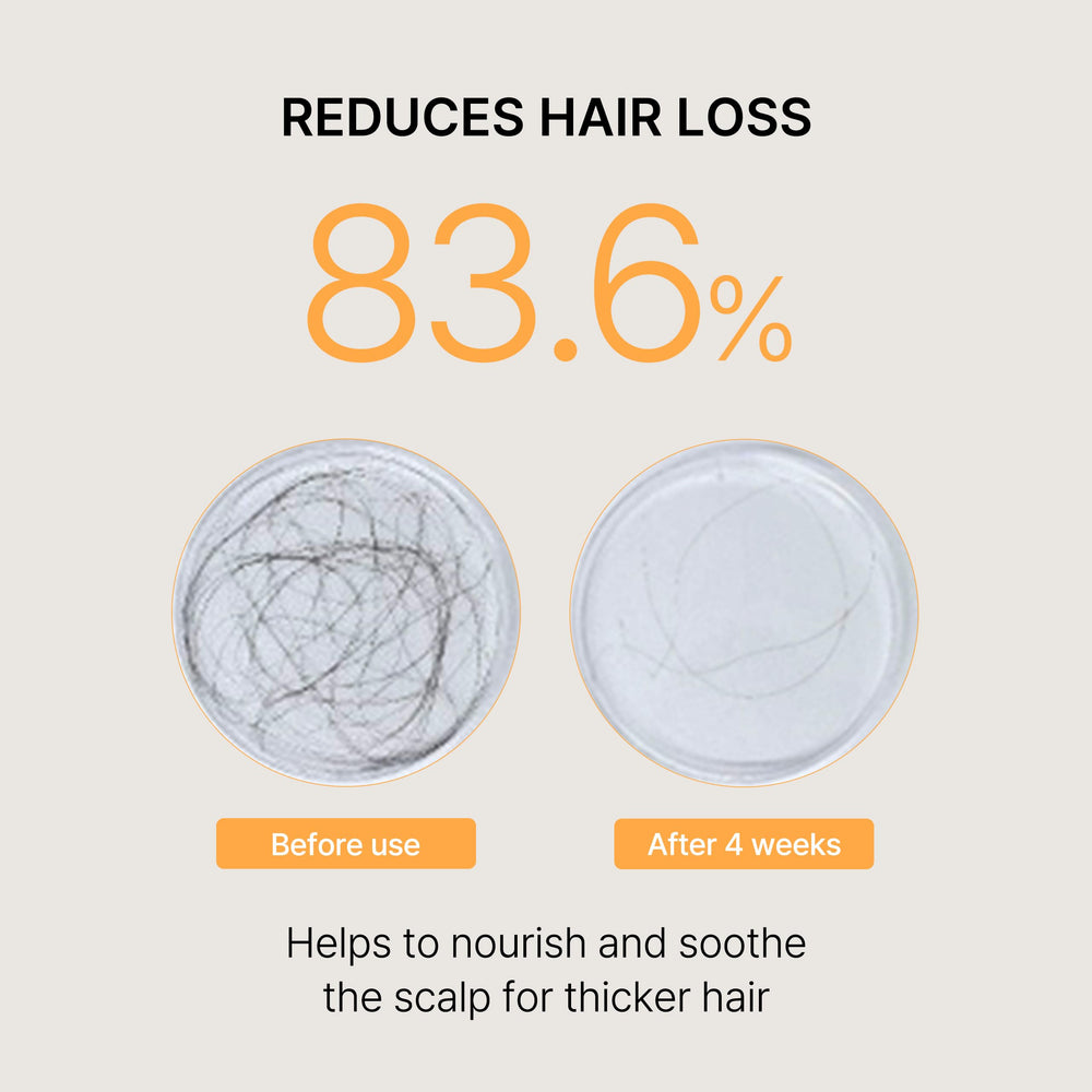 Shampoo bottle with rosemary and green tea imagery for scalp vitality