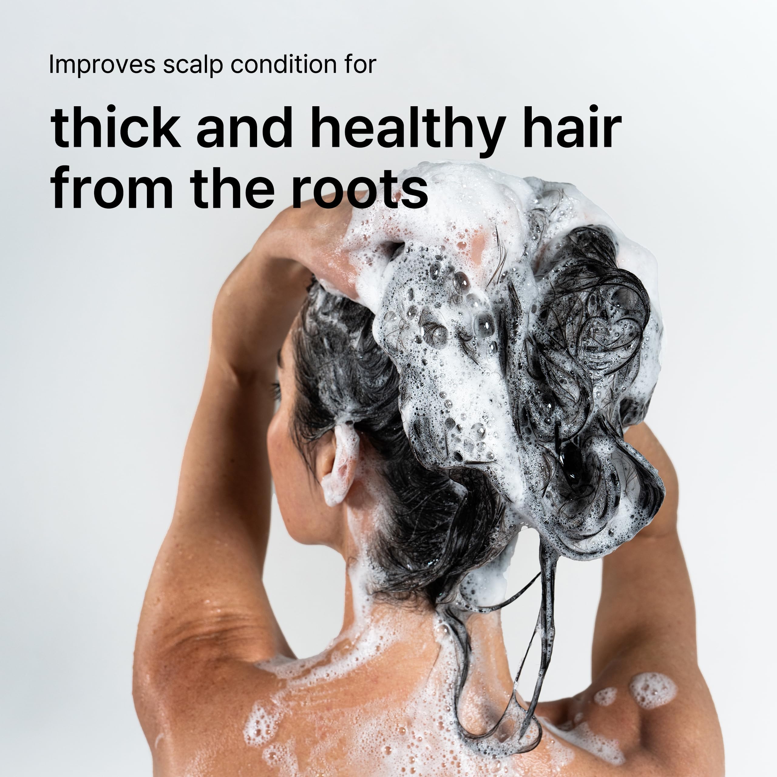 Vegan formula of Morethan8 shampoo with clean ingredients for sensitive scalps