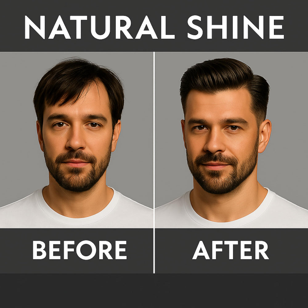 Morfose Barber Wax natural shine finish on styled hair.