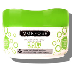 Morfose Biotin Hair Mask bottle and packaging for deep hydration and repair.