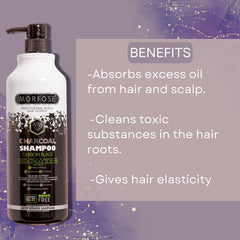 Morfose Charcoal shampoo lather for thorough oil removal and purification