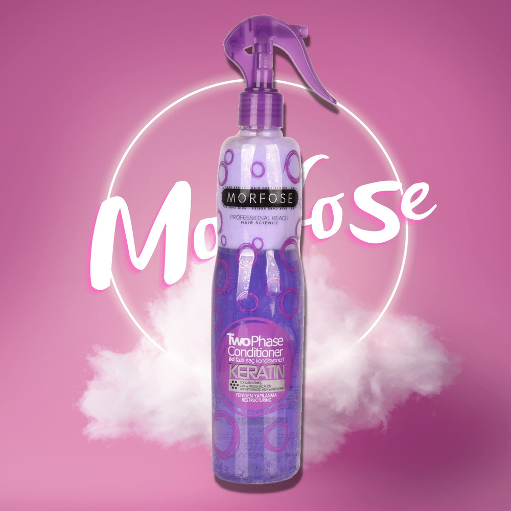 Morfose Heat Protectant Spray in use shields strands during heat styling.