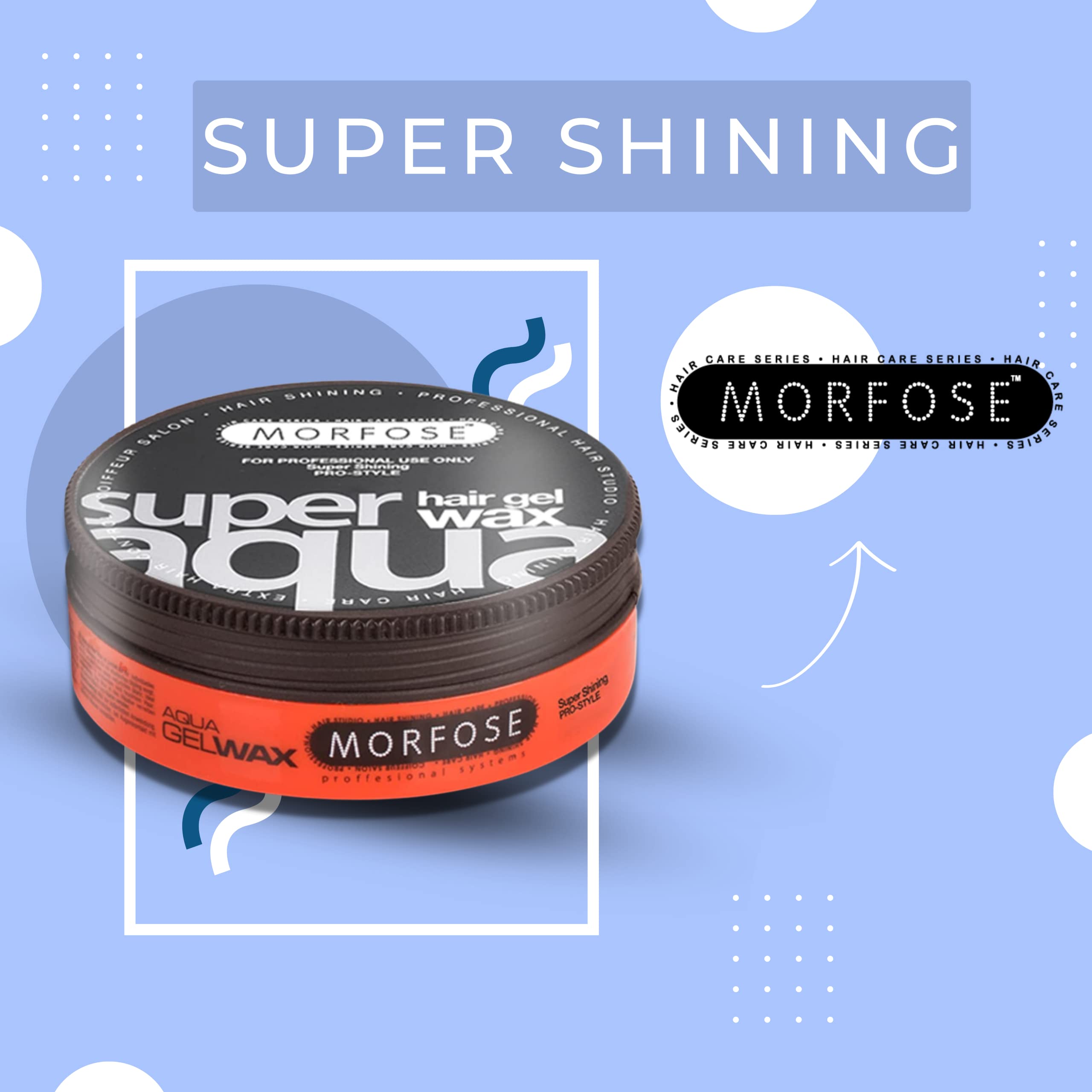 Morfose Super Aqua mango-scented gel wax highlighting pleasant fragrance during styling.