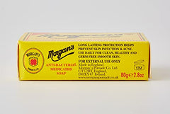 Rich foam from Morgan medicated soap for thorough cleaning