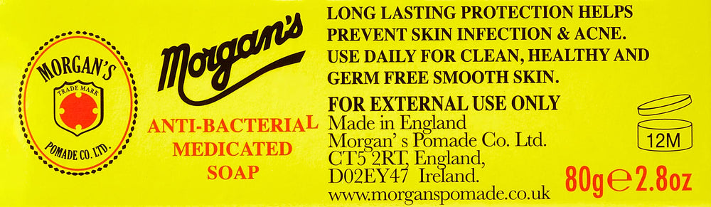 Made in England Morgan antibacterial medicated soap emphasizes quality