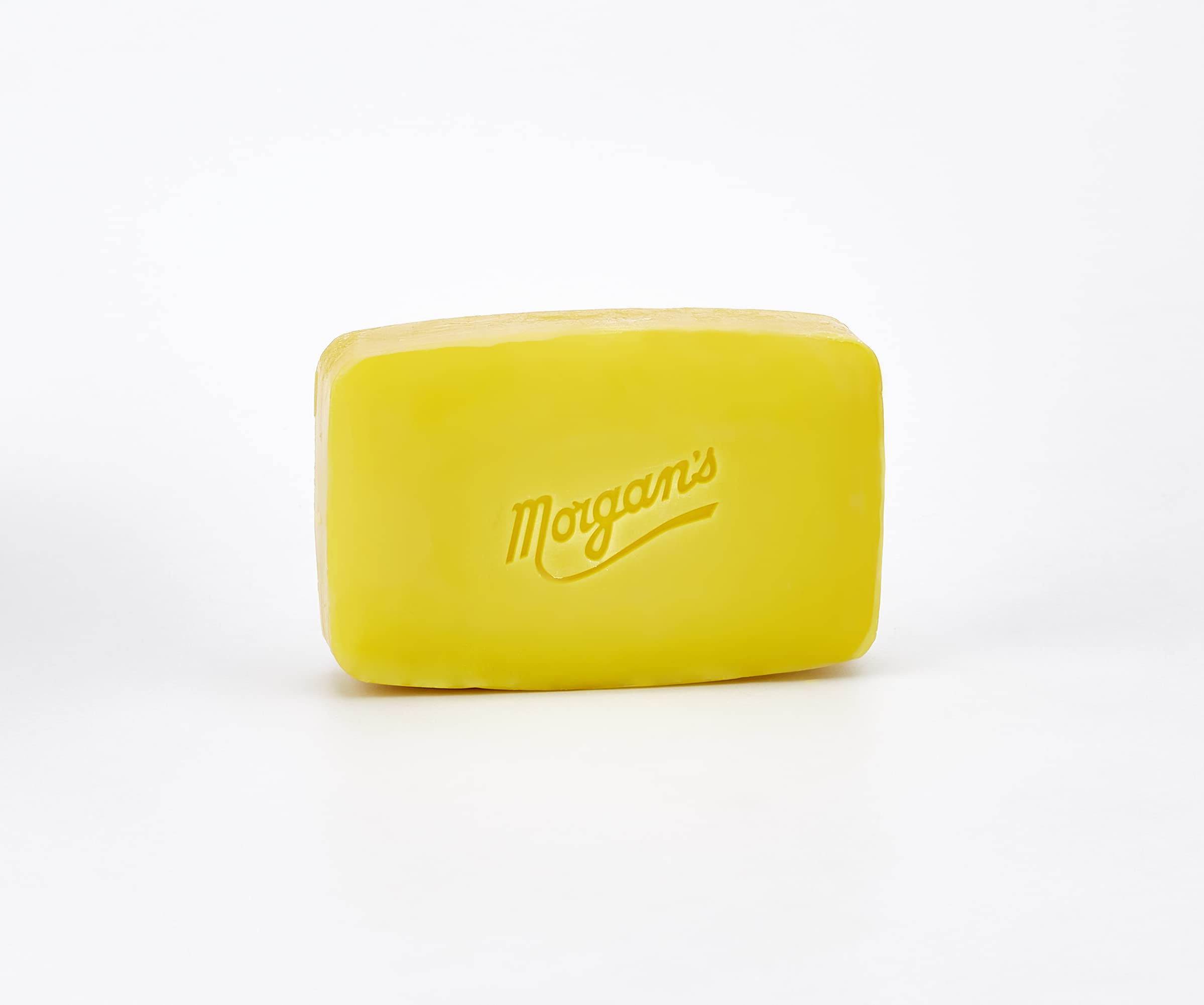 Close-up texture of Morgan medicated soap showing medicated formula
