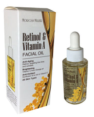 Morgan Miller Retinol Oil packaging emphasizes antioxidant protection.