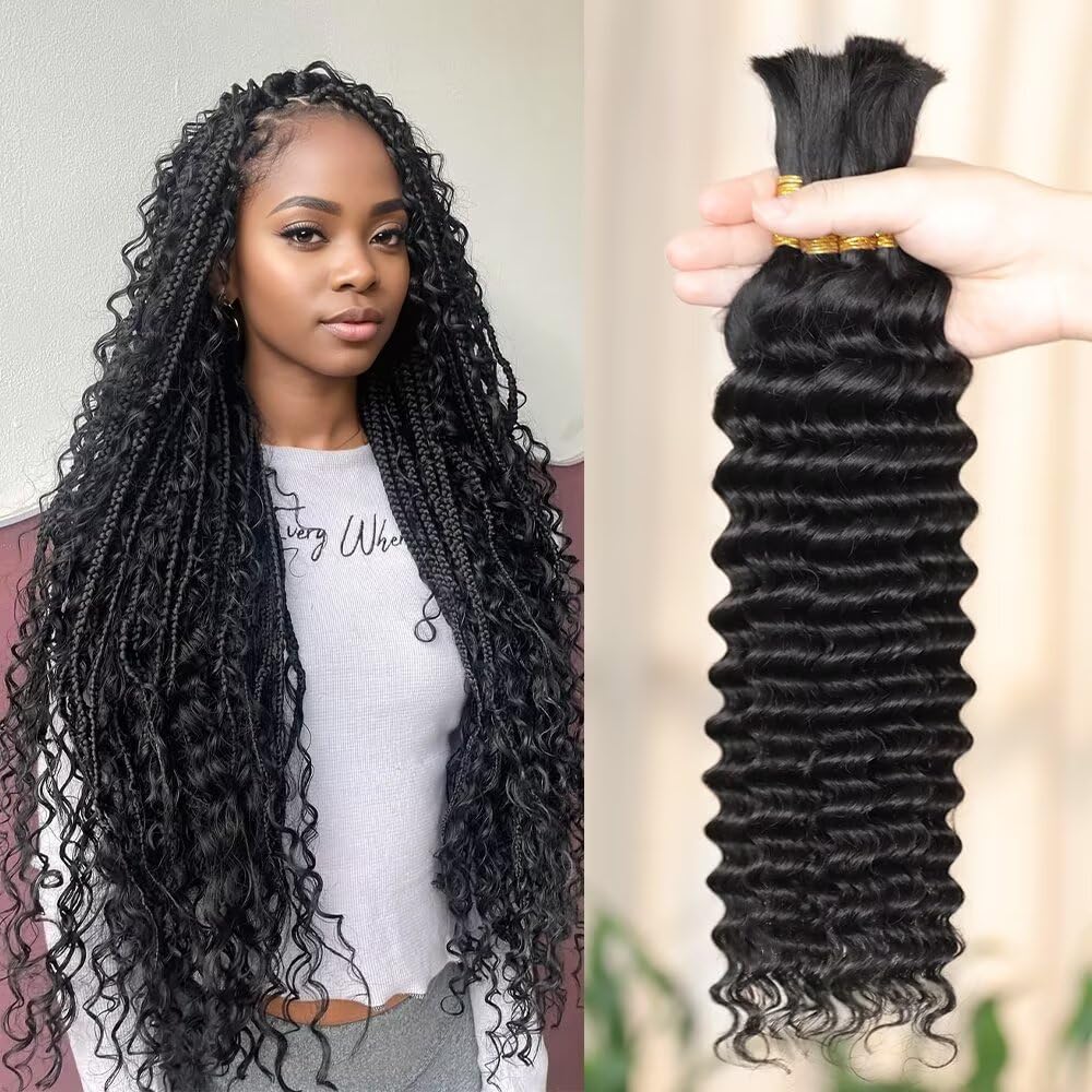 MORGENSTAR deep wave hair for braiding provides natural texture and easy styling for knotless looks.