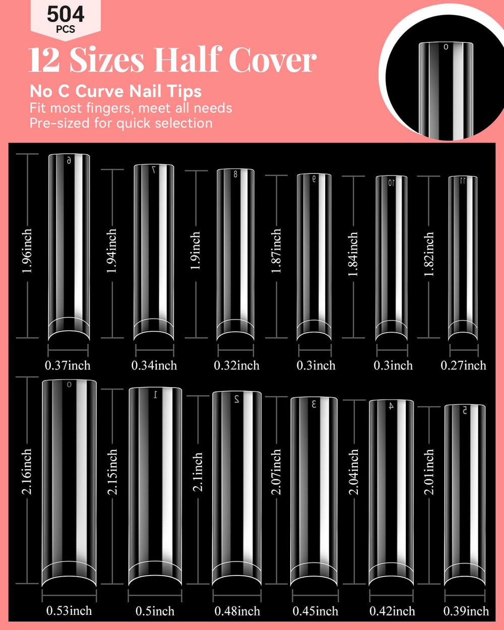 MORGLES ABS material nail tips offer durable coverage for lasting wear.