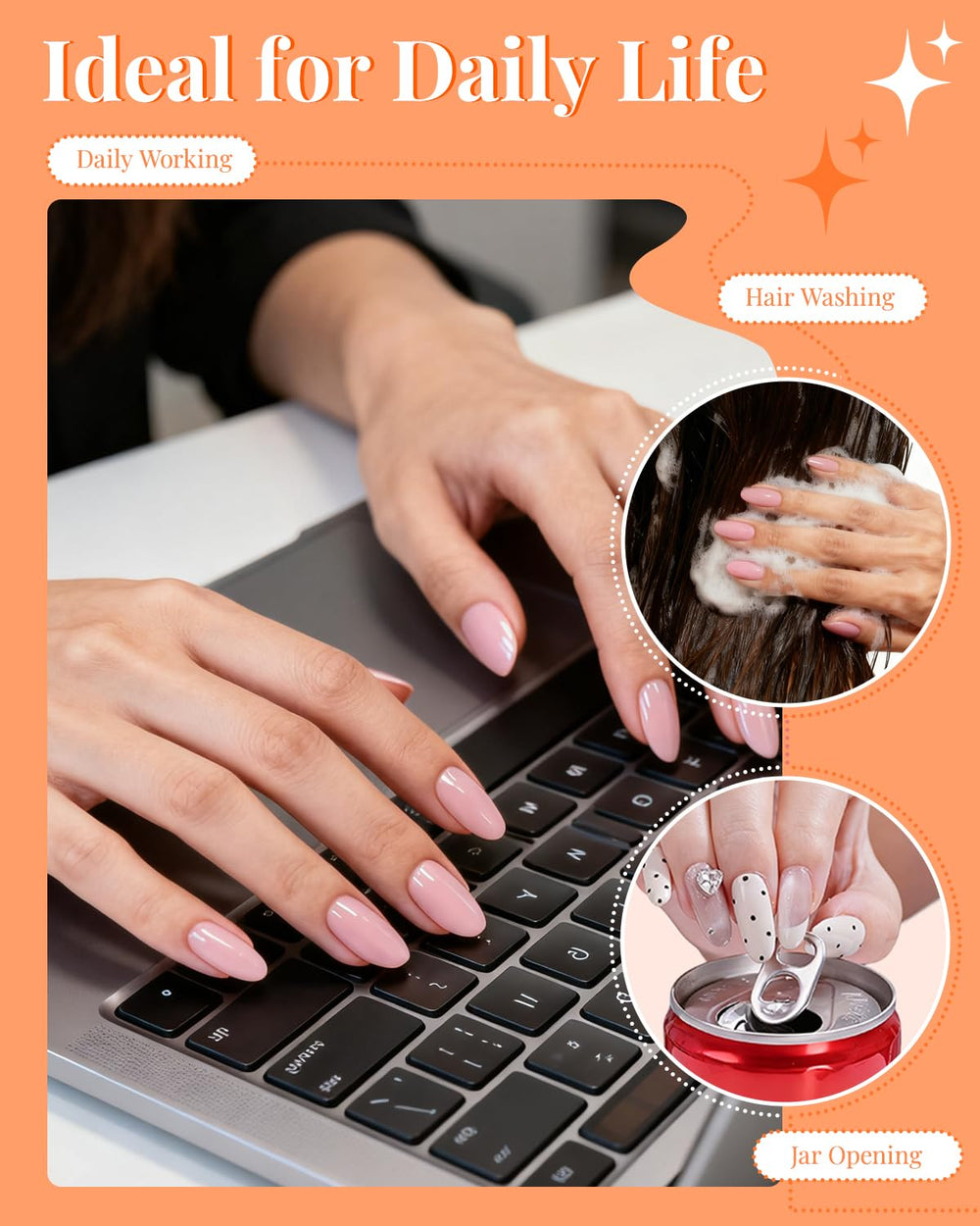 MORGLES clear pre-shaped nail tips for a seamless natural look
