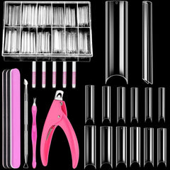 MORGLES clear tapered square nail tips in box for DIY manicure.