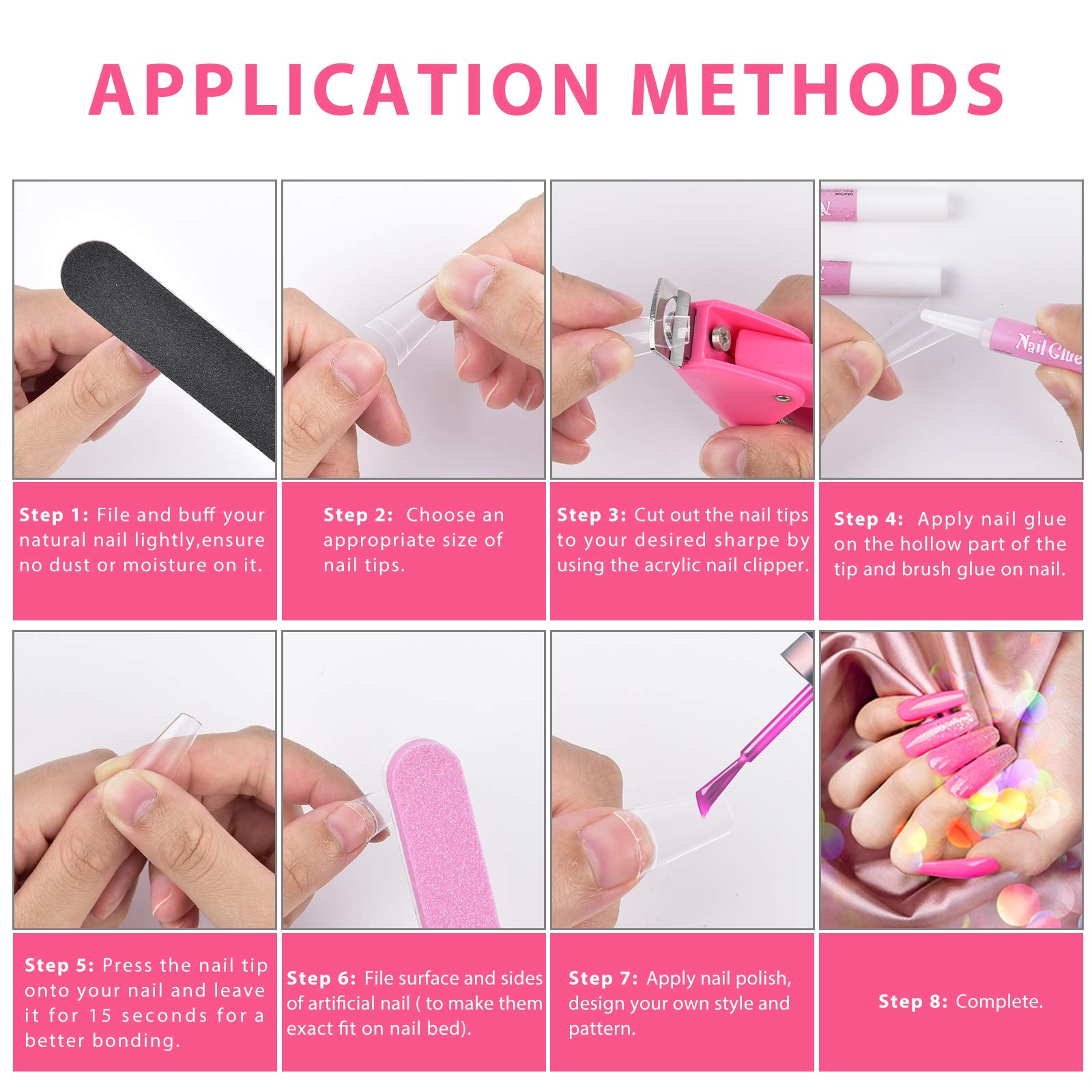 Morgles wedding, prom, and holiday nail ideas with versatile tips.
