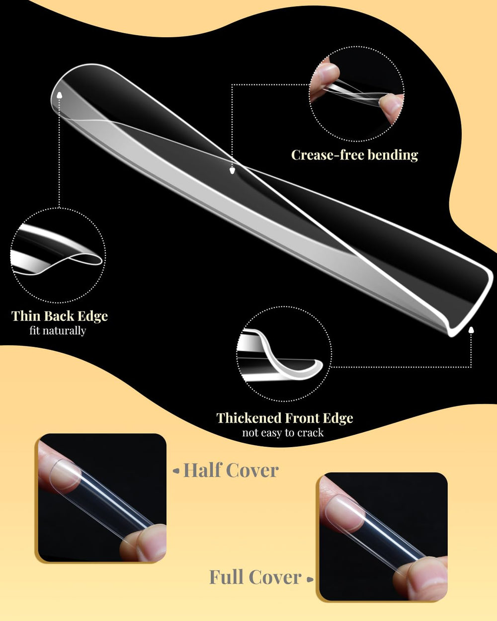 MORGLES nail clipper included for precise tip shaping